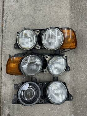 63128350135 Bmw E34 525i M5 535i E32 740i Headlight Lamp Assembly Brackets Oem Set