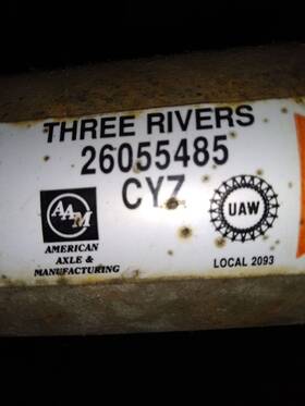 26055485 Gmc Truck Three Rivers Rear Drive Shaft Cyz 4x4 108 Inch Wb 96-00 S10/s15/sonoma