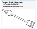 New Bmw Genuine Oe Authentic Output Shaft, Rear Left X6. Fixed Price $545.45.