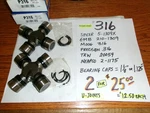 (two) Federated 316 U-joints $25.00 $12.50 Each =free Ship (gmb 210-1309). Fixed Price $25.00.