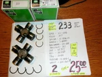 (two) Cmp 233 U-joints = $25.00 $12.50 Ea. Fits: (gmb 211-1306) Made Usa. Fixed Price $25.00.