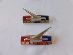 Nos Oem Ford 1964 Falcon Front Fender Ornaments Emblems Pair Trim. Fixed Price $79.00.