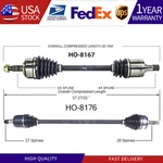 For Honda Accord Fwd Pair Front Cv Axle Joint Half Shaft Automat Transm. Fixed Price $182.02.