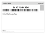 Genuine Bmw Drive Shaft Assy Rear 26-10-7-564-396 New. Fixed Price $1586.32.