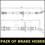 Pair Brake Hose Front Left Right For Toyota Corolla Ii 2.0 97- 02 Diesel Apec. Fixed Price $49.08.