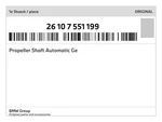 Genuine Bmw Propeller Shaft Automatic 26-10-7-551-199 New. Fixed Price $1484.28.