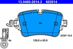 Ate 13.0460-2614.2 Brake Pad Set, Disc For Audi, Vw. Fixed Price $134.35.
