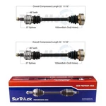 Surtrack Pair Set Of Rear Cv Axle Shafts For Bmw E30 318I 325E 325IS M3. Fixed Price $226.43.
