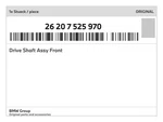 Genuine Bmw Drive Shaft Assy Front 26-20-7-525-970 New. Fixed Price $138.02.