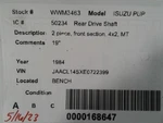 Rear Drive Shaft Piece Front Section 2WD Fits 81-87 Isuzu Pup (pickup) 1709537. Fixed Price $208.79.