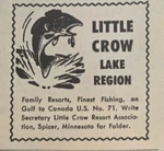 1953 Print Ad Little Crow Lake Region Family Resorts Spicer,minnesota. Fixed Price $8.79.