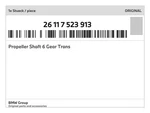Genuine Bmw Propeller Shaft Gear Trans 26-11-7-523-913 New. Fixed Price $1352.59.